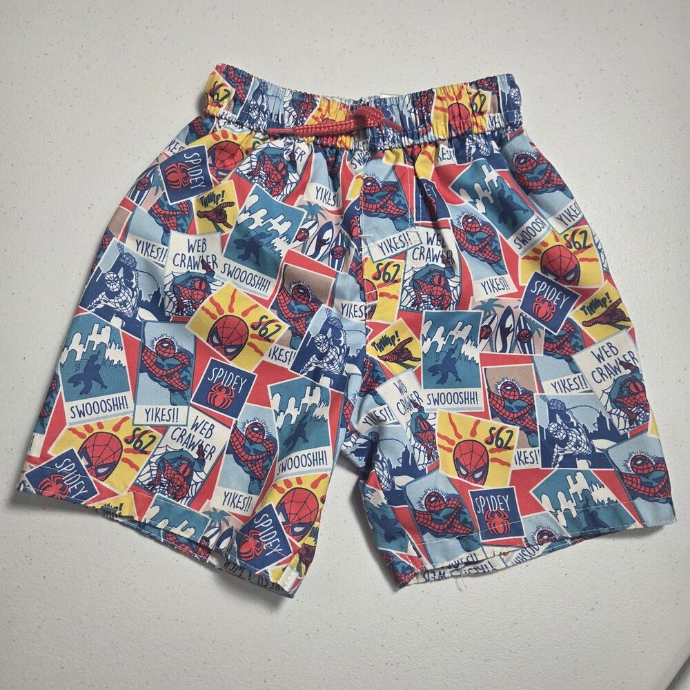 Marvel Comics Spider-Man Swim Trunks Toddler Boys Size 2T Board Shorts Swimwear